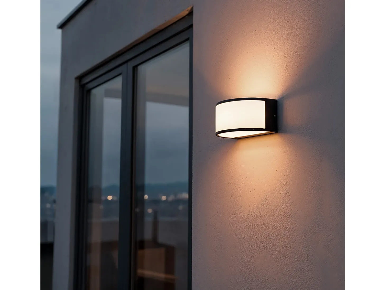 Aplique de Pared Exterior Aluminio Lenir Negro