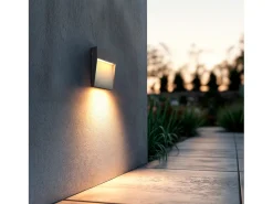Aplique de Pared Exterior LED 6.5W CCT Seleccionable Superficie Cuadrado Jade Negro