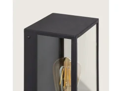 Aplique de Pared Exterior Metal y Cristal Zeila Negro