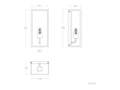 Aplique de Pared Exterior Metal y Cristal Zeila Negro