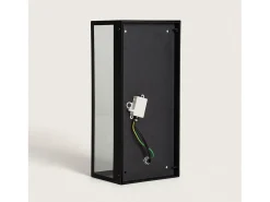 Aplique de Pared Exterior Metal y Cristal Zeila Negro