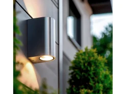 Aplique de Pared Exterior Aluminio Iluminación Doble Cara Big Gala Plateado
