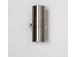 Aplique de Pared Exterior Acero Inoxidable Iluminación Doble Cara Satin Plateado