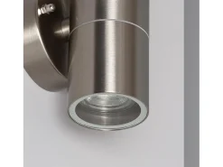 Aplique de Pared Exterior Acero Inoxidable Iluminación Doble Cara Satin Plateado