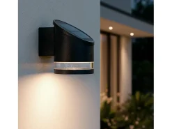 Aplique de Pared Exterior Solar LED Aluminio Eddan Negro