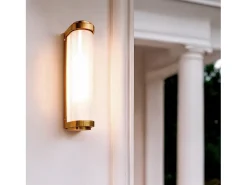 Aplique de Pared Exterior Cristal Peridot Dorado