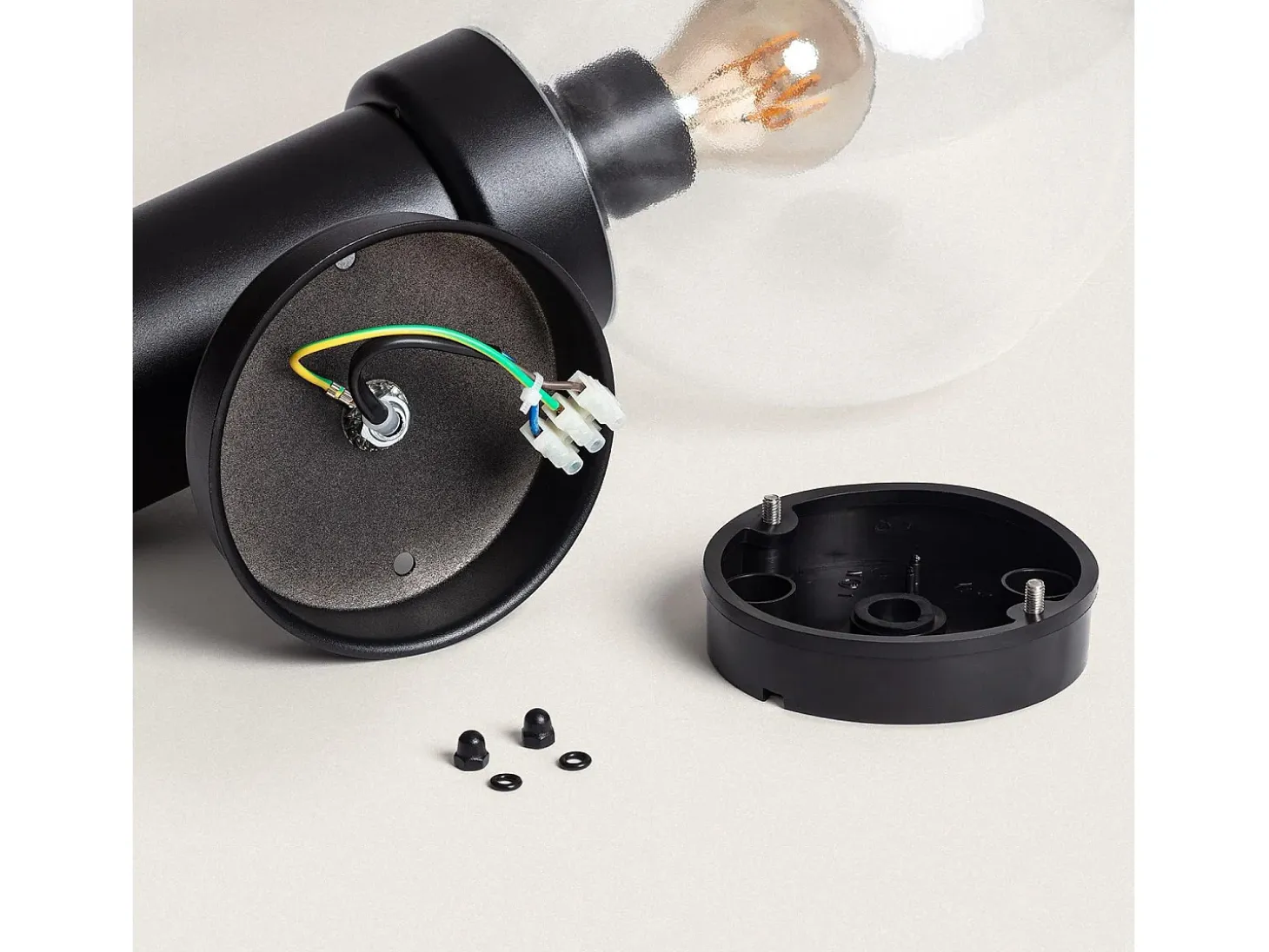 Aplique de Pared Exterior Acero Inoxidable con Sensor PIR Optic Negro
