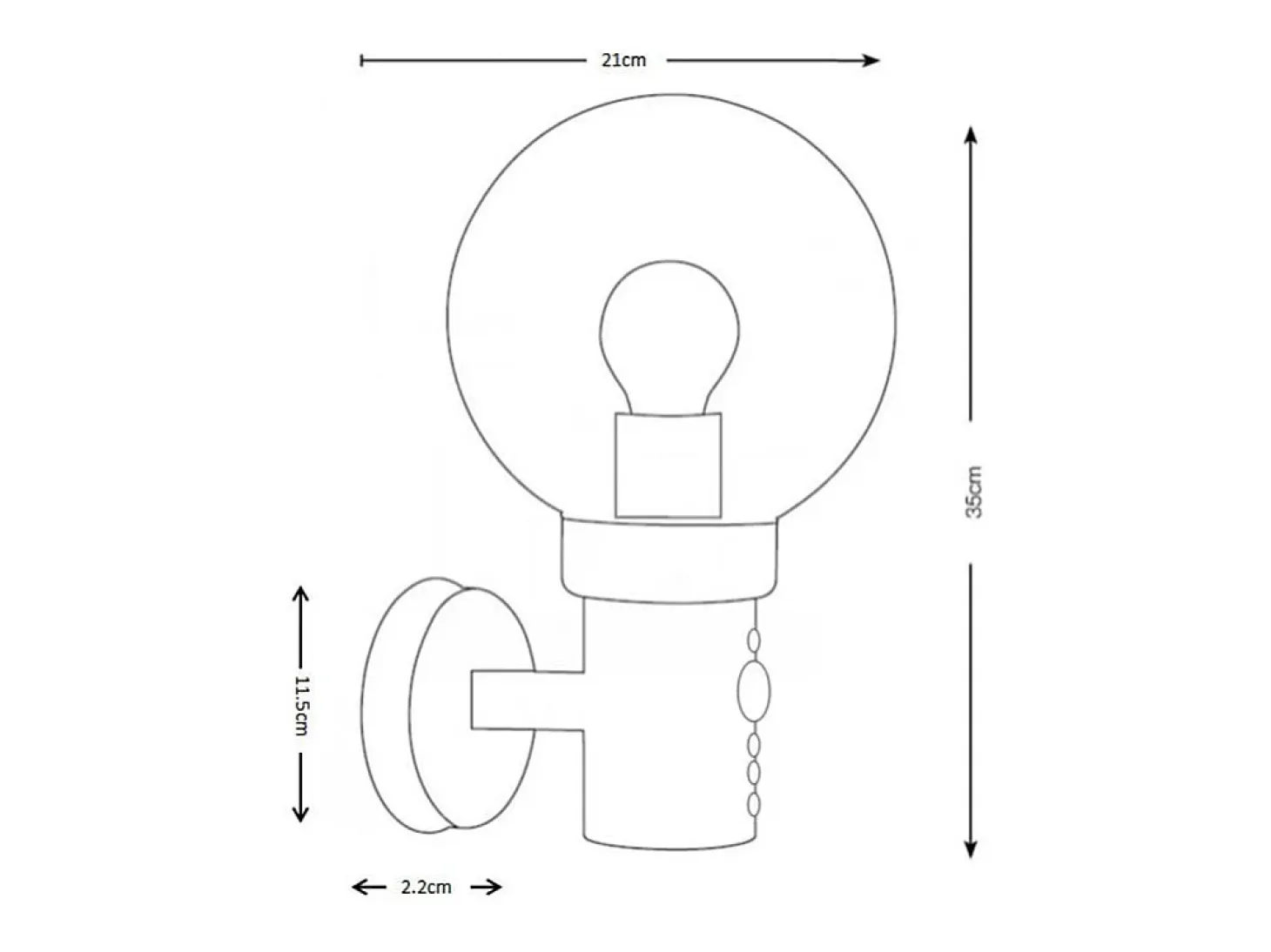 Aplique de Pared Exterior Acero Inoxidable con Sensor PIR Optic Negro