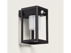 Aplique de Pared Exterior Solar LED 2,5W Aluminio con Sensor de Movimiento Devah Negro