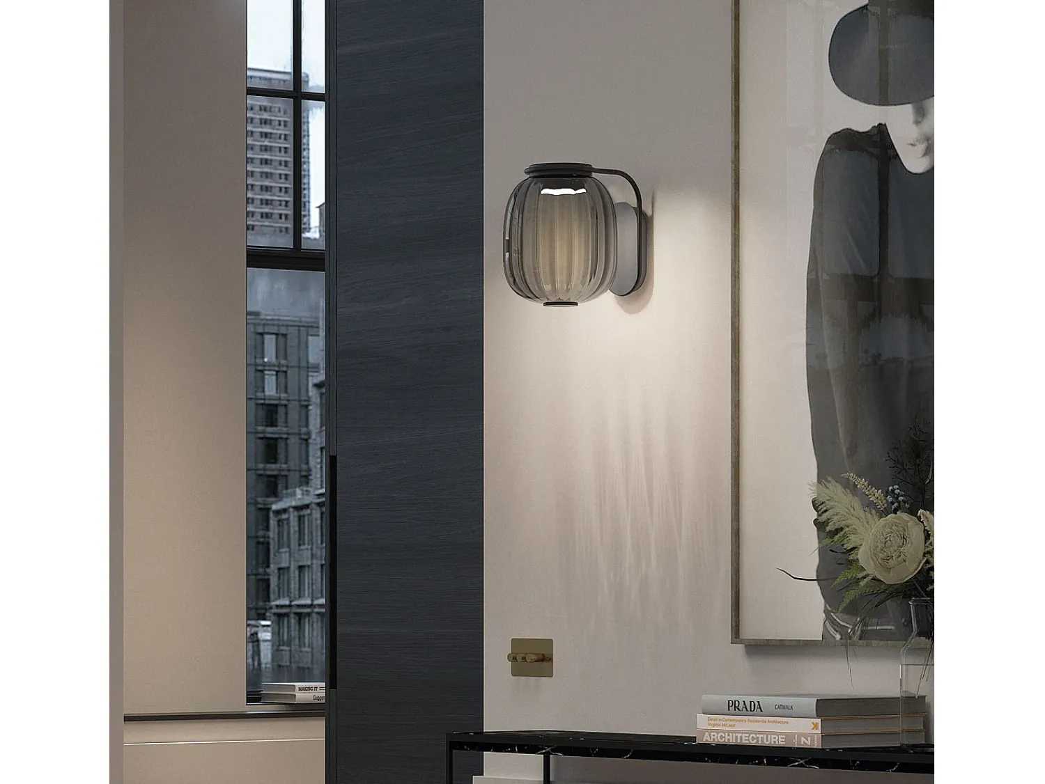 Aplique Para Pared^Aplique de pared KRISTA estilo clásico - LED SMD AC 10W - 830lm y 2700K - pantalla cristal ø18,3 cm - acero y Verde