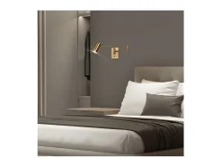 Online Aplique de pared led modelo Romeo acabado latón, 8cm(ancho) 63cm (fondo) 12cm(alto). Amarillo