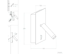 Aplique de Pared LED 6W de Aluminio Kaskazini Negro