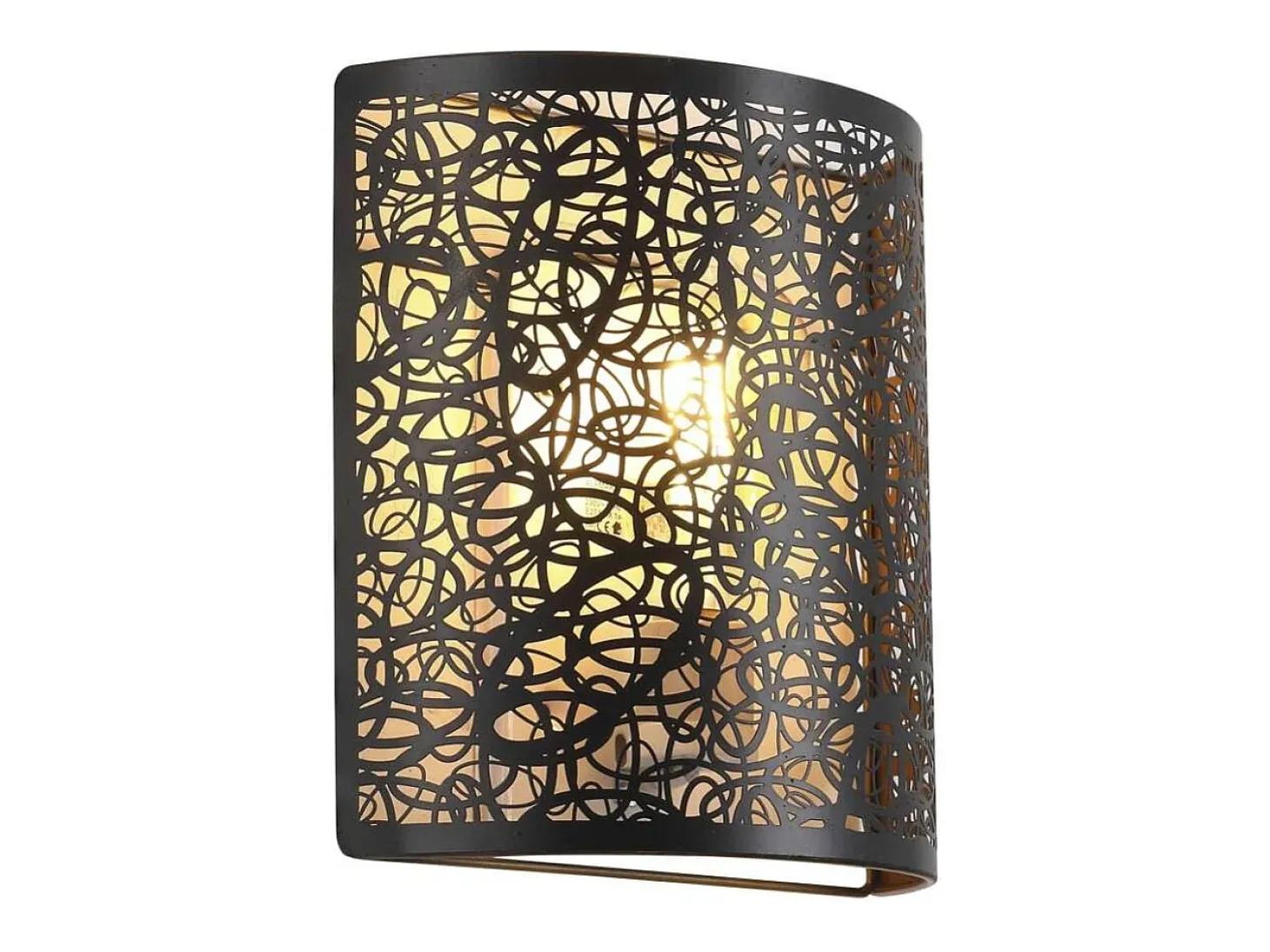 Aplique de pared modelo Gael acabado negro-oro 23cm(alto)23 cm(ancho)9 cm(largo)