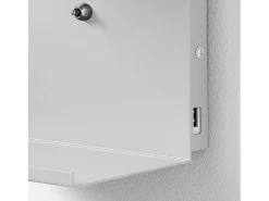 Aplique de pared USB en metal blanco y tela Hamie White