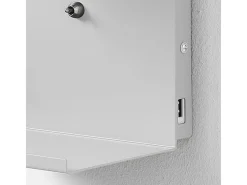 Aplique de pared USB en metal blanco y tela Hamie White