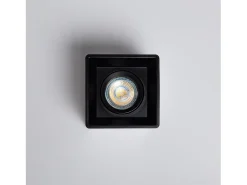 Aplique de Techo Cuadrado Negro con Bombilla GU10 Space 6000K Blanco Frío