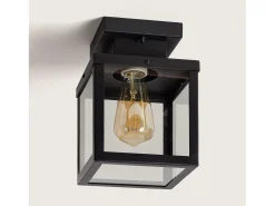 Aplique de Techo Exterior Acero Inoxidable Theia Negro