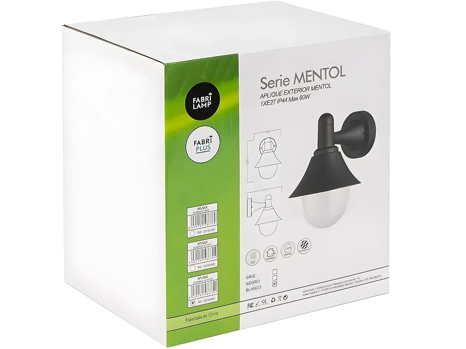 AKUNADECOR Iluminación Exterior^Aplique Exterior Mentol 1luz Ip44 Negro