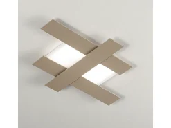 Aplique Para Pared^Aplique LED de diseño moderno 30W gris tórtola - Estructura geométrica de acero, luz cálida 3000K, 2620lm, ancho 65,5 cm, IP20 Marru00f3n chocolate