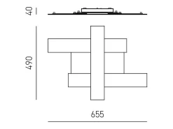 Aplique Para Pared^Aplique LED de diseño moderno 30W gris tórtola - Estructura geométrica de acero, luz cálida 3000K, 2620lm, ancho 65,5 cm, IP20 Marru00f3n chocolate