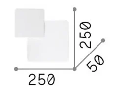 Outlet Ideal Lux Aplique LED Decorativo Cuadrado Empotrado , 3000K Blanco