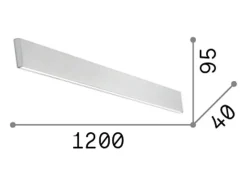 Online Ideal Lux Aplique LED Lineal Integrado Decorativo , 4000K Blanco