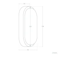 Aplique LED 25W Oval IP65 Black 4000K Blanco Neutro
