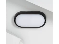 Aplique LED 25W Oval IP65 Black 4000K Blanco Neutro
