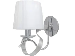AKUNADECOR Aplique Modelo Baeza Cromo Pantalla Blanca Plateado