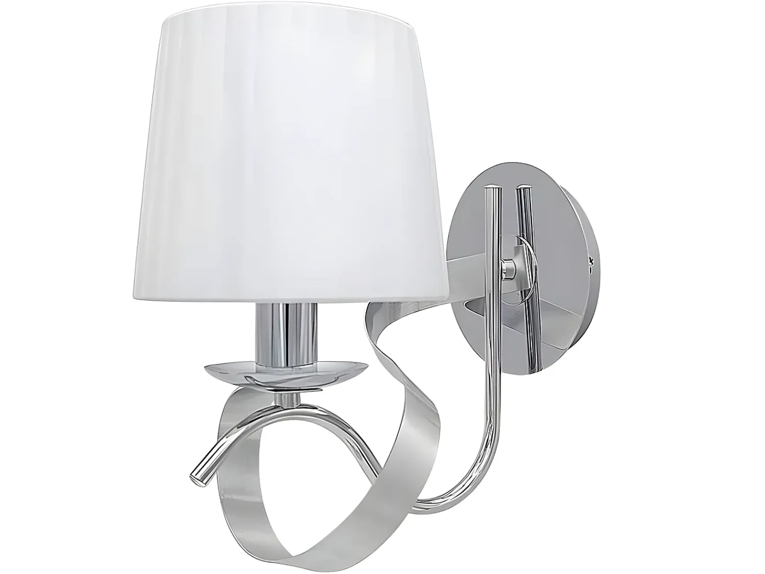 AKUNADECOR Aplique Modelo Baeza Cromo Pantalla Blanca Plateado