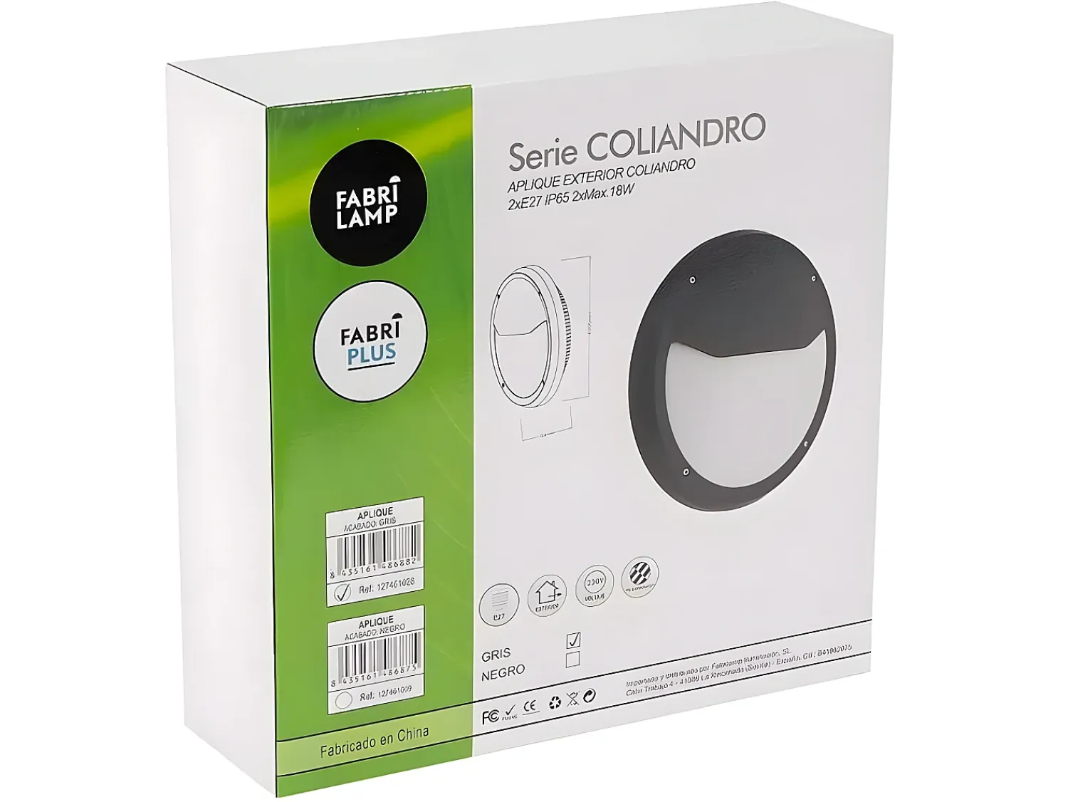 AKUNADECOR Iluminación Exterior^Aplique Para Exterior Modelo Coliandro Acabado Ip65 Gris