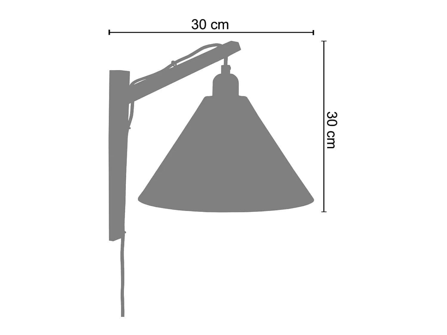 TOSEL Aplique Para Pared^Aplique ,madera, ,A30xD 30x P 30cm Blanco