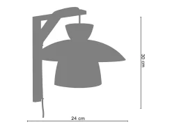 Aplique TOSEL ,madera,Naranja,A30xD24xP27,5cm