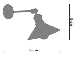 TOSEL Aplique ,metal,Aluminio ,A19xD20xP37cm Plateado