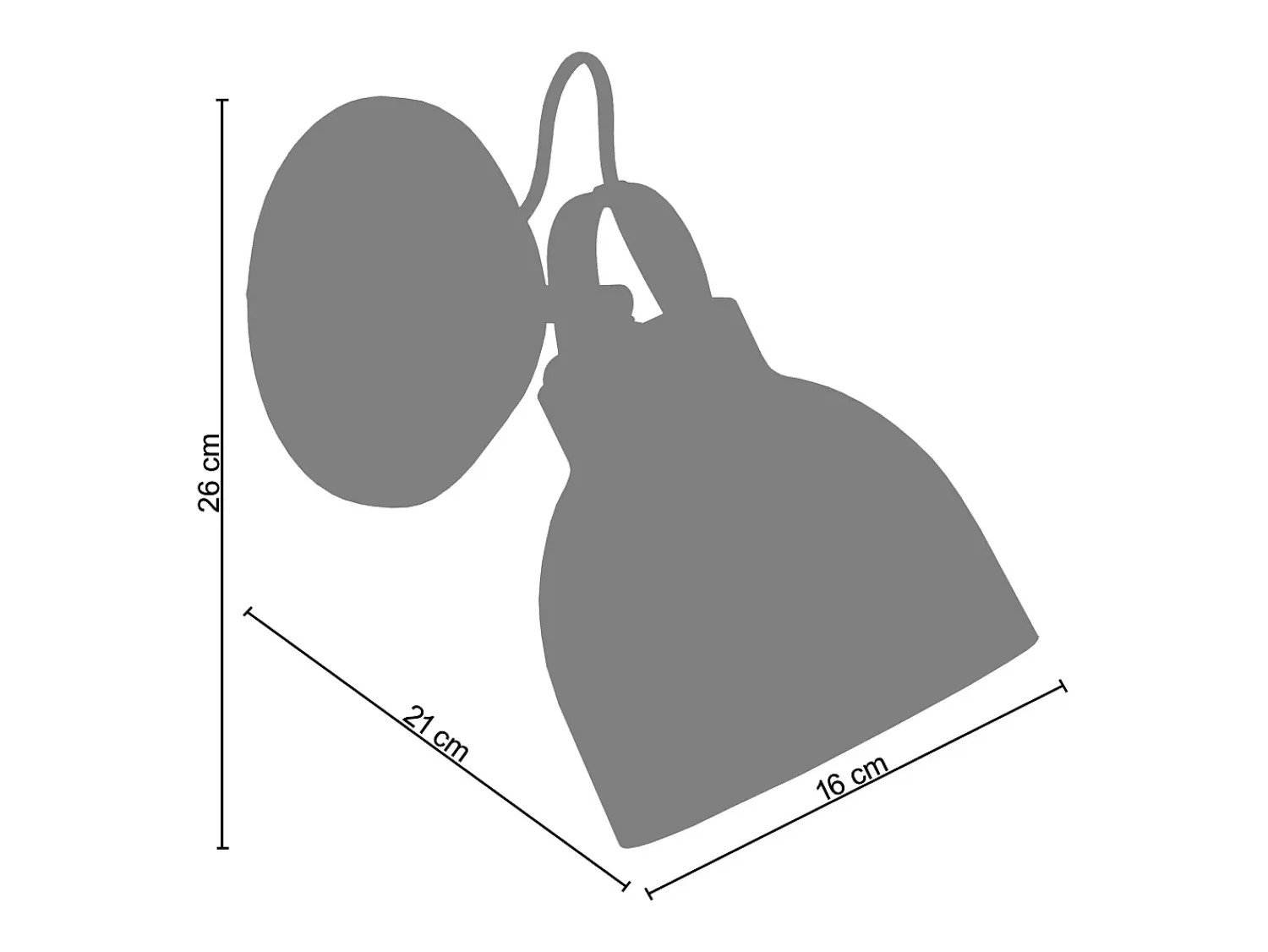 TOSEL Aplique Para Pared^Aplique ,metal,Aluminio ,A13xD 18xP15cm Plateado