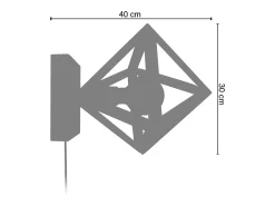 TOSEL Aplique Para Pared^Aplique ,metal,,A80xD24xP24cm Blanco
