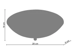 Aplique TOSEL ,metal,Blanco,A9xD14xP30cm