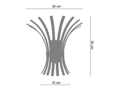 Aplique TOSEL ,metal,Blanco ,A15xD27xP30cm