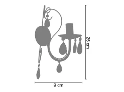 TOSEL Aplique Para Pared^Aplique ,metal,Marrón,A35xD20xP20cm Marru00f3n