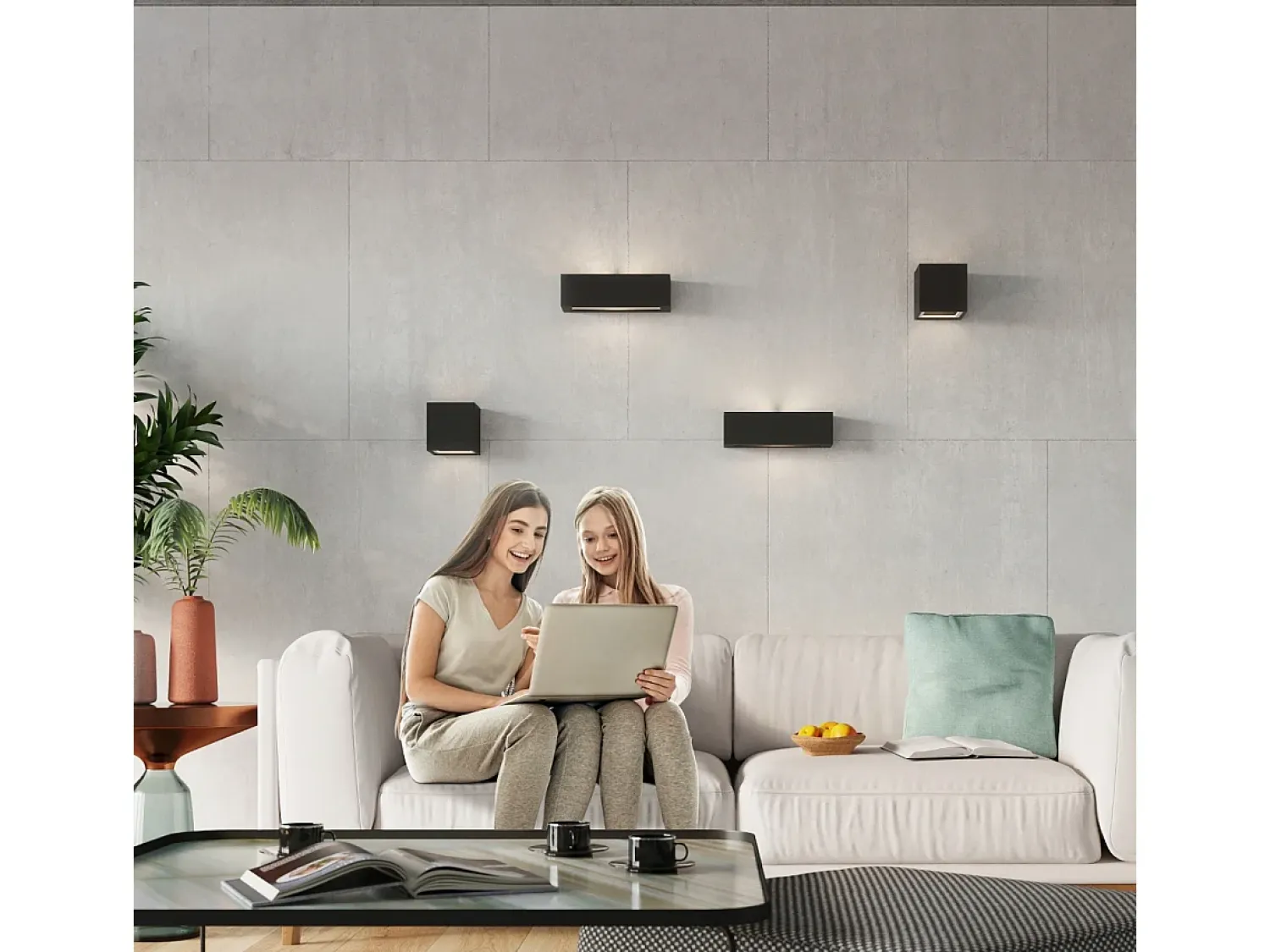 Outlet Sollux Lighting Applique Up & Down Nero E27 Apliques Up & Down E27 Negro
