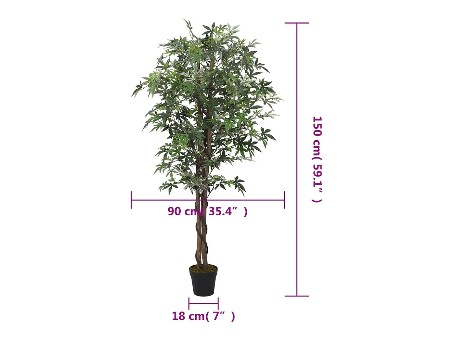Arce artificial 504 hojas 150 cm verde