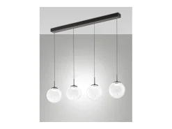 Discount Ariel - Lámpara colgante Fabas Luce de 4 luces - LED regulable de 28 W - Diseño de esfera Transparente