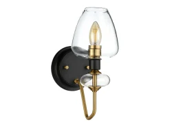Armand 1 ljus vägglampa, åldrad mässing, glasskärm