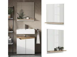 Armario con espejo para baño blanco/artesano 60x14x67 marelle