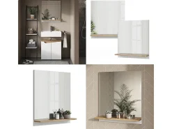 Armario con espejo para baño blanco/artesano 60x14x67 marelle