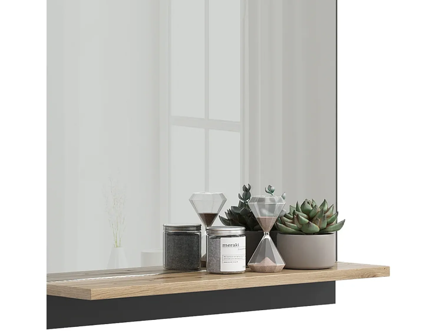 Outlet Vicco Armario con espejo para baño antracita/artisan 60x14x67 marelle Negro