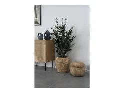Les Tendances Macetero^ARONA opbergmand met deksel – Natuurlijk riet Beige