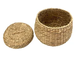 Les Tendances Macetero^ARONA opbergmand met deksel – Natuurlijk riet Beige