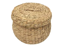 Les Tendances Macetero^ARONA opbergmand met deksel – Natuurlijk riet Beige