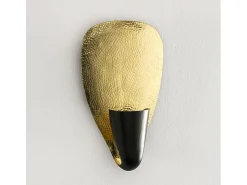 Aura aplique de metal negro y dorado H 44 cm